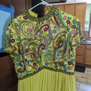 Floor length vintage beaded gown size 10